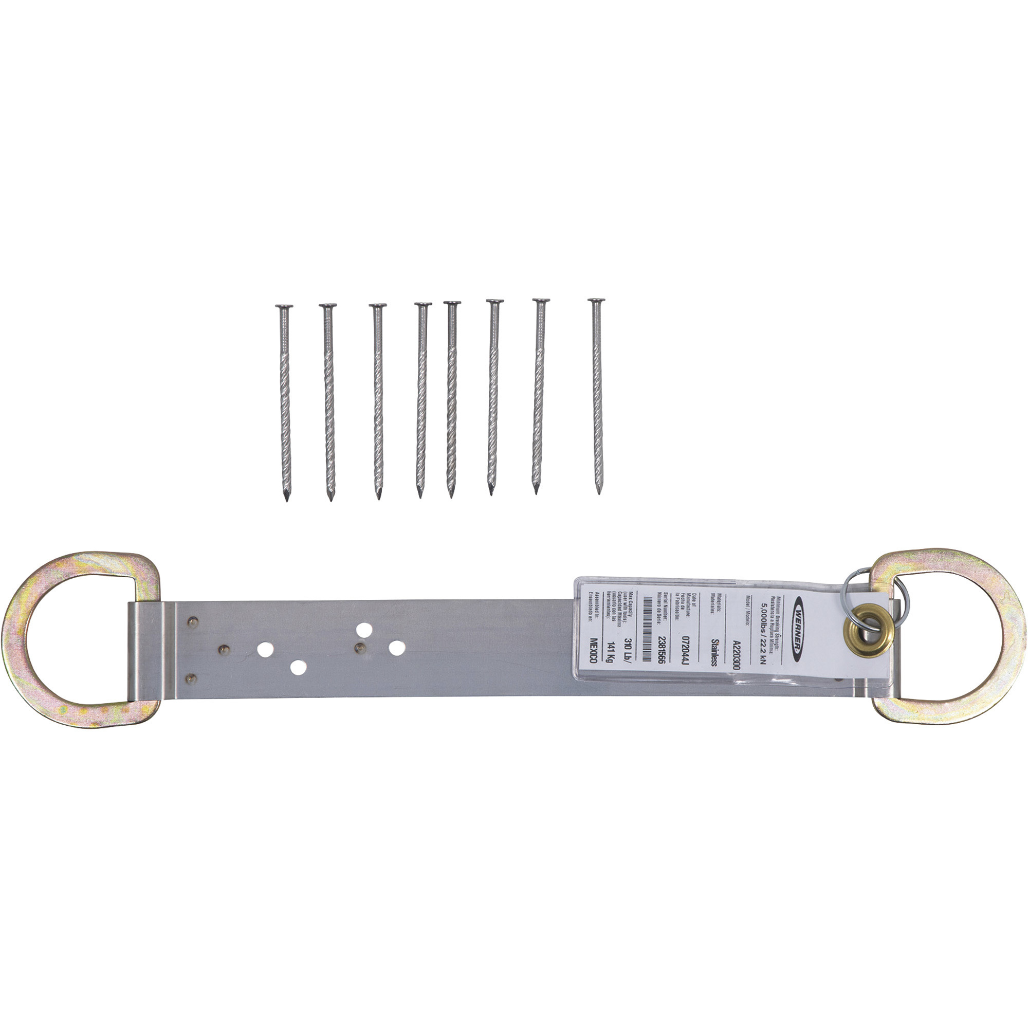 Werner Permanent Roof Anchor with Double D-Ring, Model# A220300